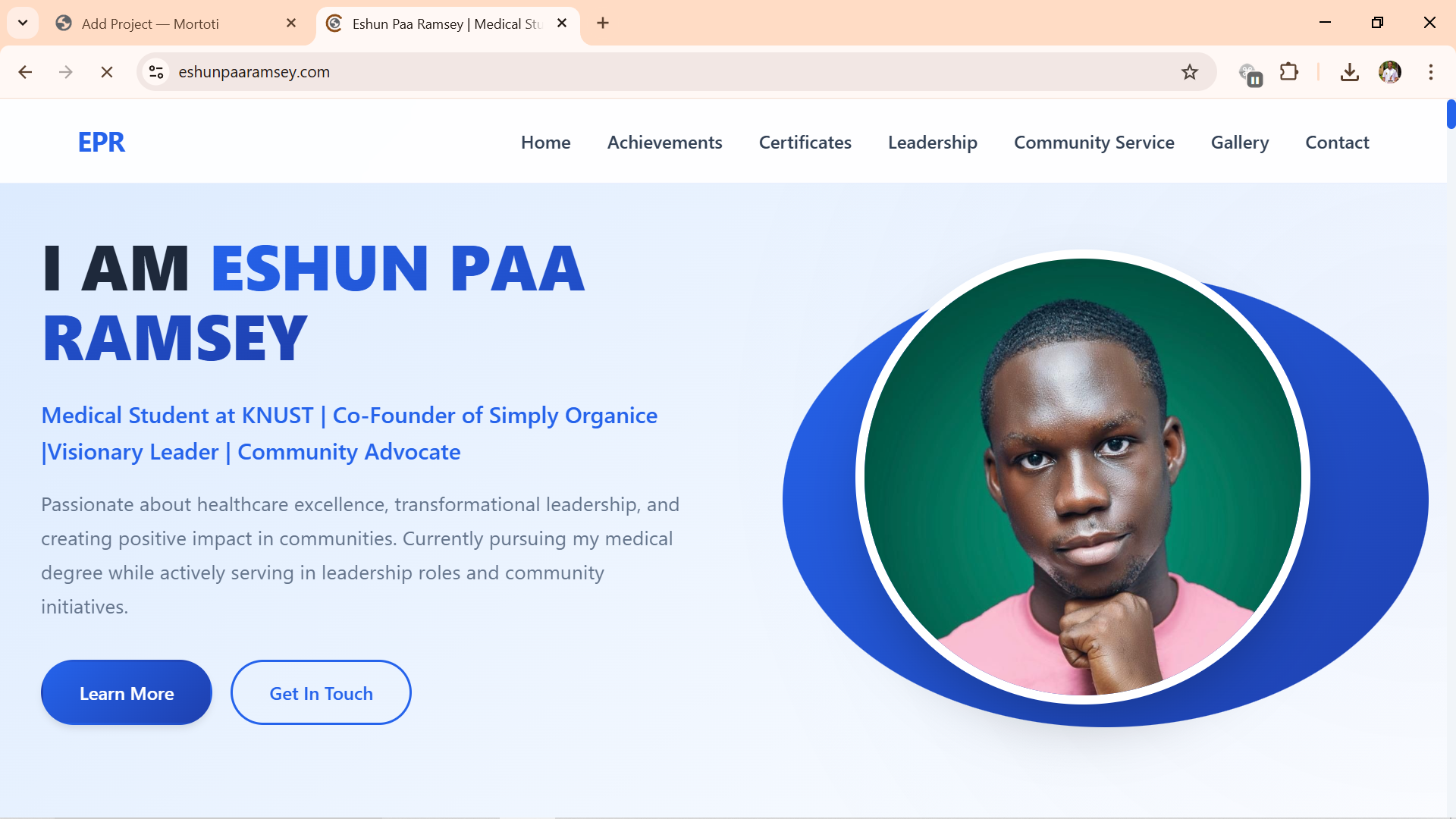 Eshun Paa Ramsey Portfolio Website